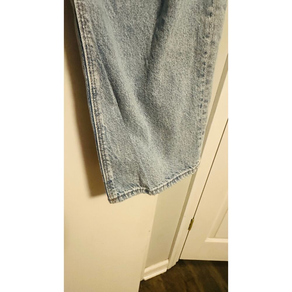 AMERICAN EAGLE Skylight Blue Strigid Ripped Knee  High-Waisted Stovepipe Jeans - Picture 9 of 16